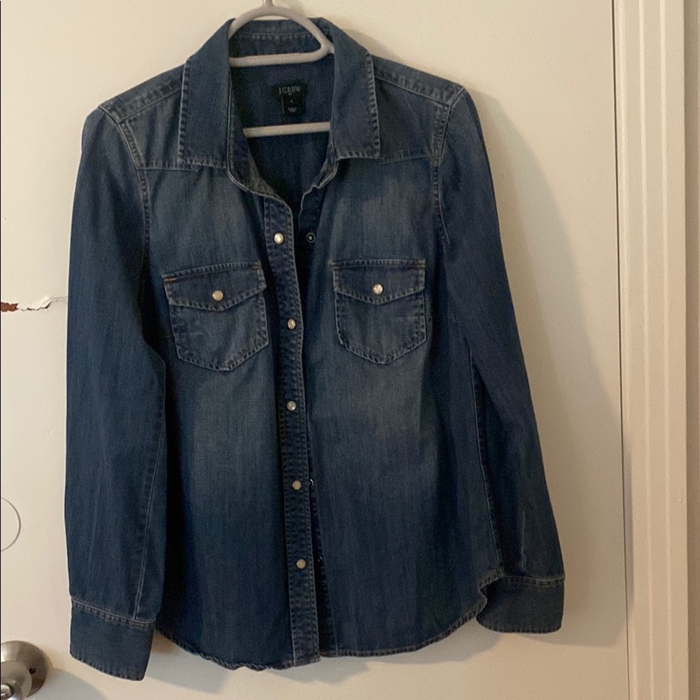 J. Crew Dark Blue Denim Shirt